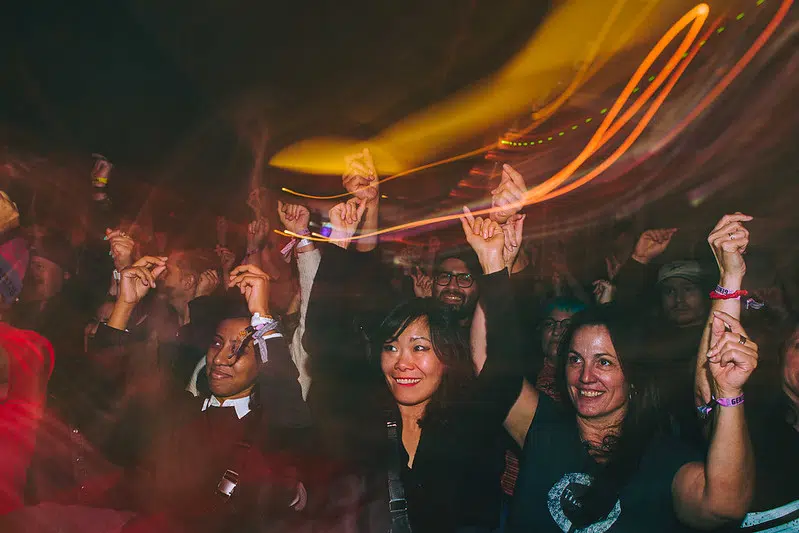 Concert goers at the Iceland Airwaves festival.