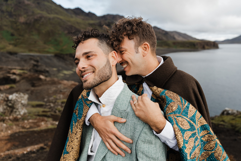 Two men getting married in Iceland