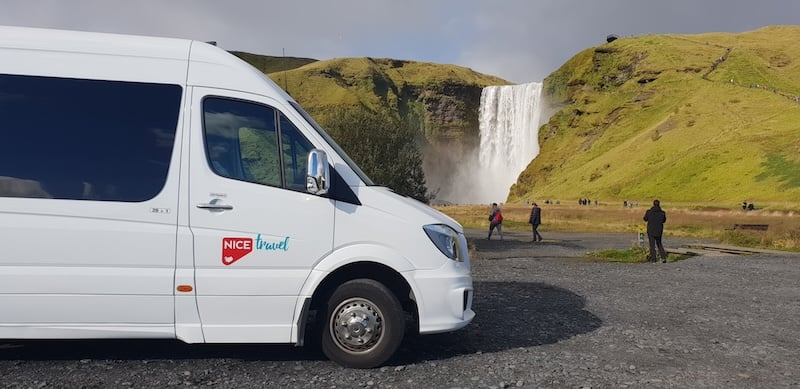 At the wonderful Skógafoss waterfall in the South of Iceland