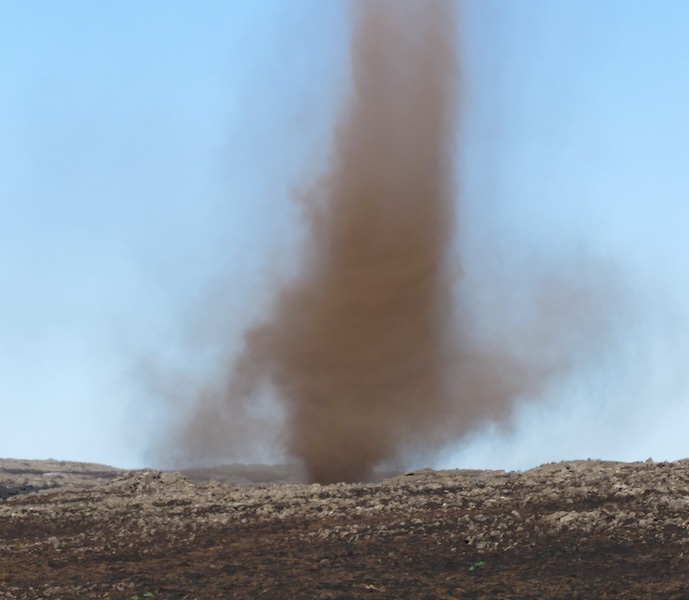 Dust devil in Iceland.