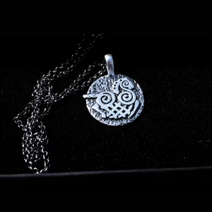 Hand-Made Silver Sleipnir Horse Necklace-image