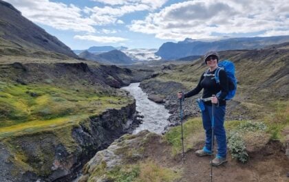 Lee-Anne Fox in her element on the Laugavegur trail in Iceland.