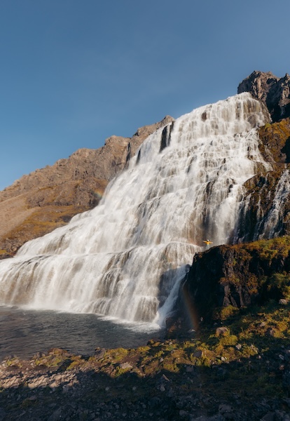 The Dynjandi waterfall in the Westfjords of Iceland.