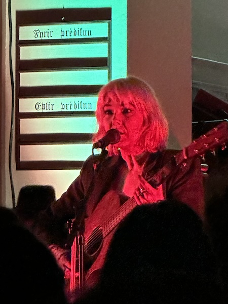 Icelandic singer Nanna from Monsters and Men performs at Fríkirkjan church in Reykjavik.