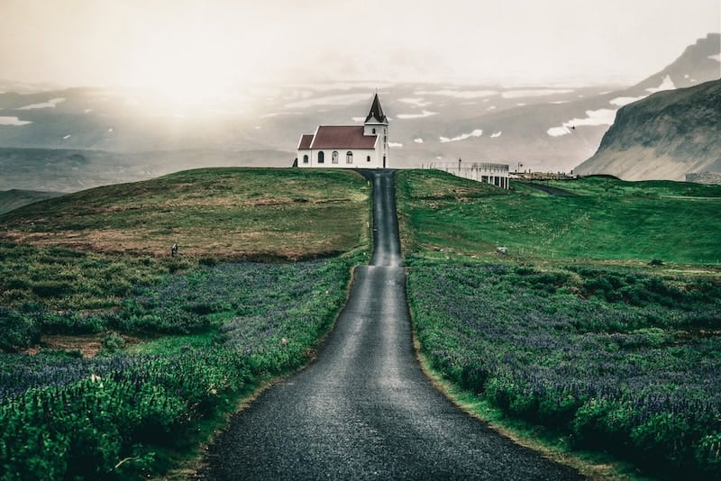 Ingjaldshóll Church near Hellissandur—peaceful now, but soon to witness the awe-inspiring Iceland Eclipse 2026 from one of the most scenic spots in the country.